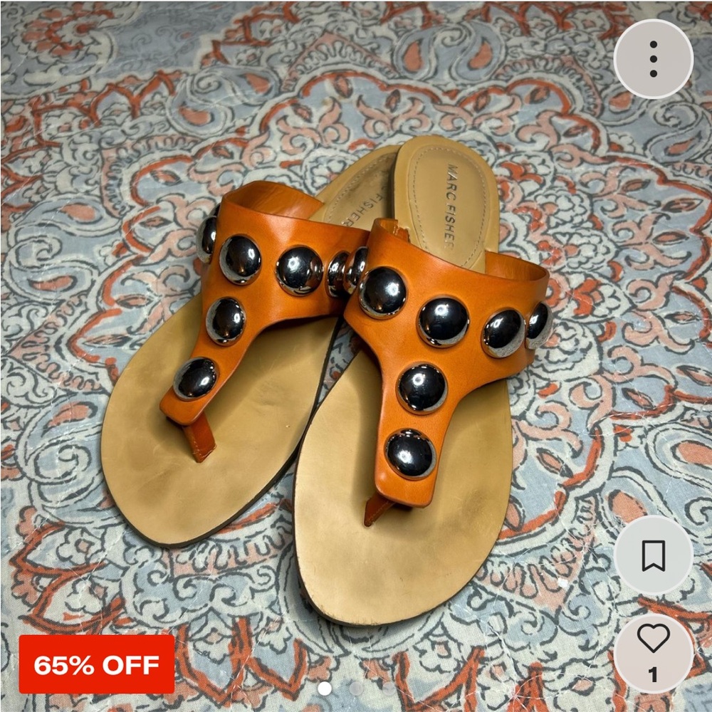 Marc Fisher Cognac Bubble Sandals